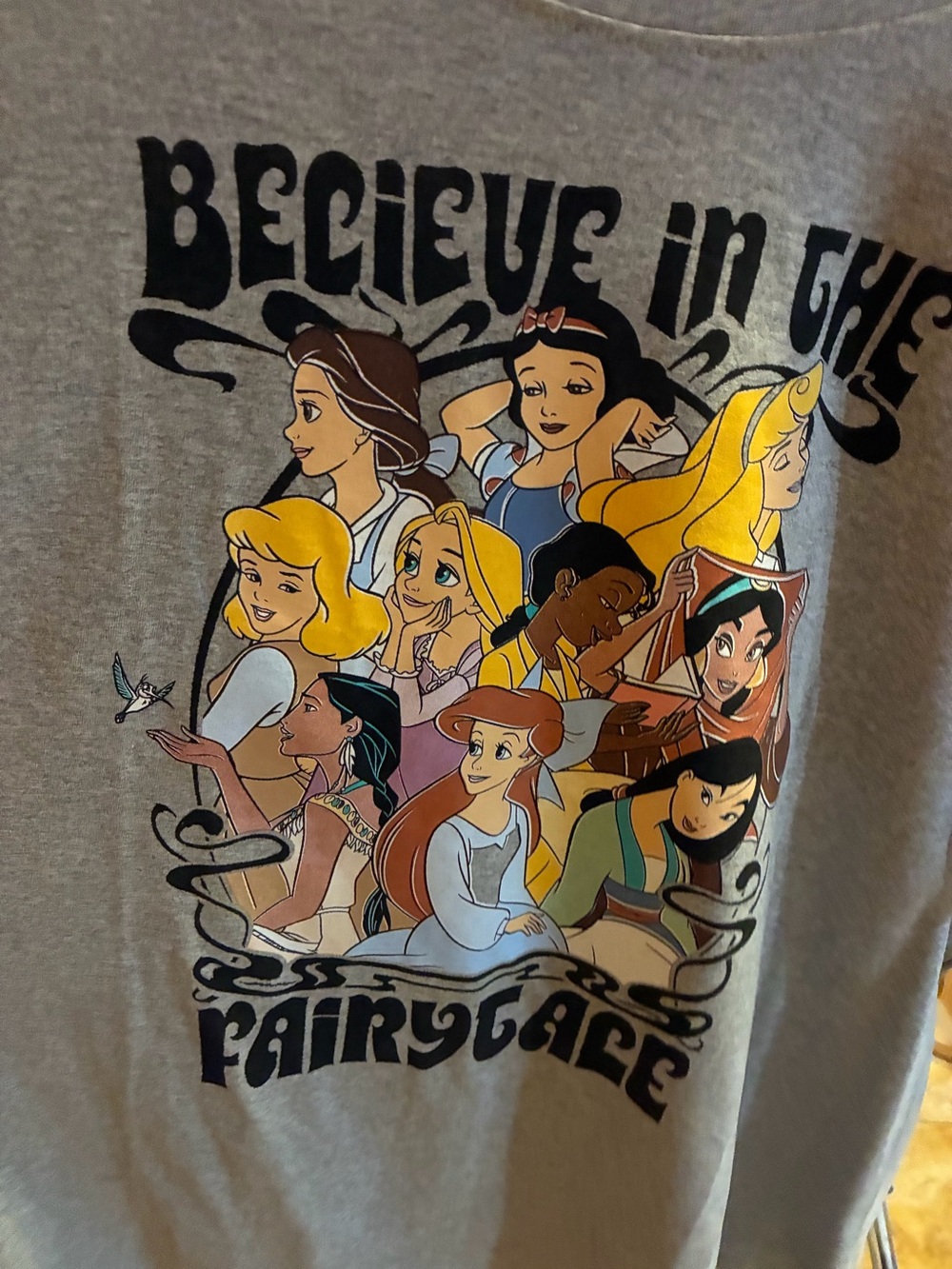 Disney Princess Heather Gray Tee “Believe in the fairytale”
Princesses